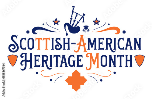 Scottish American Pride Vector Illustration, Tradition, History, and Heritage Concept