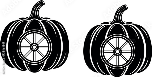 Set, of, Rustic, Wooden, Signs, Directional, Arrows, Boards, Tree, Icons, Spooky, Halloween, Pumpkins, Fitness, Dumbbells, and, Fruit, Vegetable, Line,