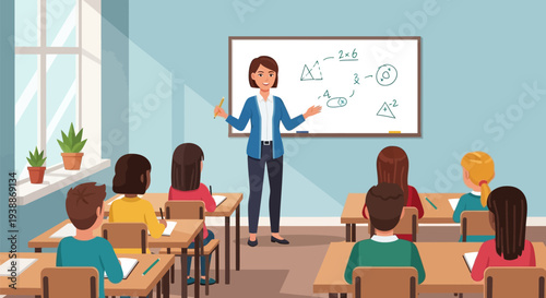 Teacher Educating Students in Classroom Setting.