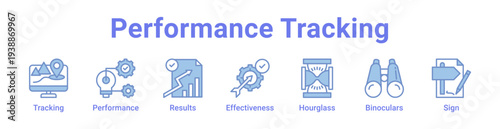 Performance Tracking Icon Banner and Collection