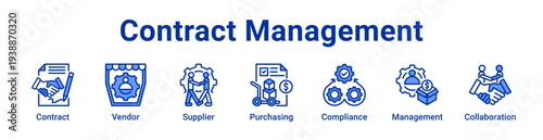 -Contract Management Icon Banner and Collection