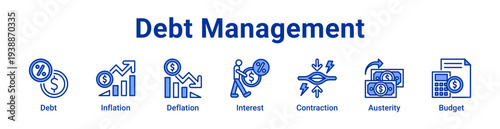 -Debt Management Icon Banner and Collection