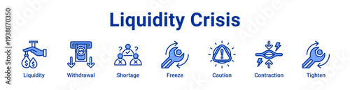 -Liquidity Crisis Icon Banner and Collection