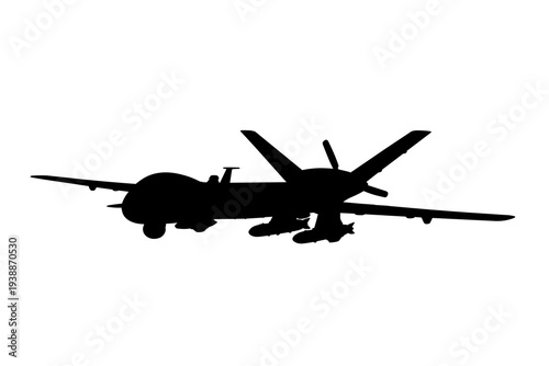 black and white vector military drone