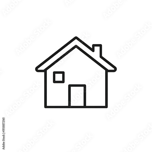 Free Download Simple line drawing of a house with a chimney and a single window high quality professional - GFXLoad