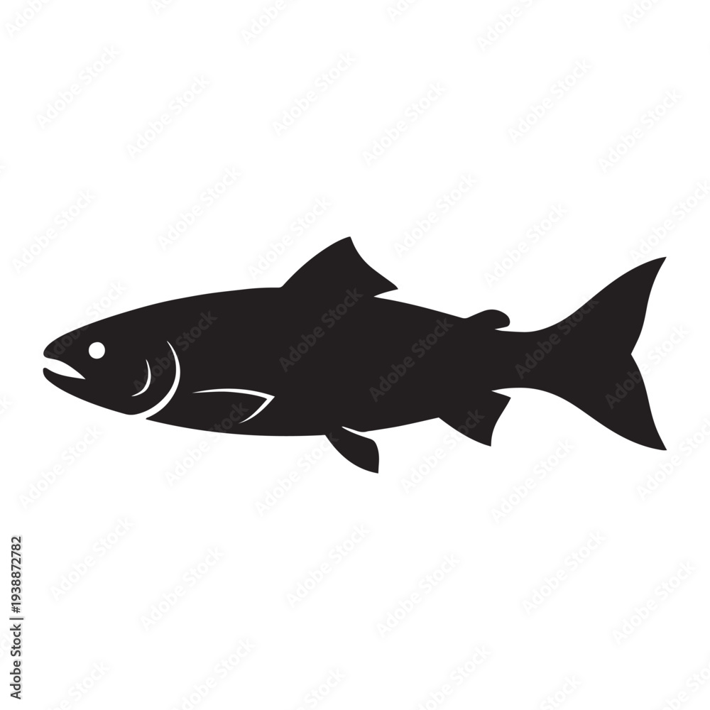 Obraz premium Fish Silhouette Vector Illustration Black