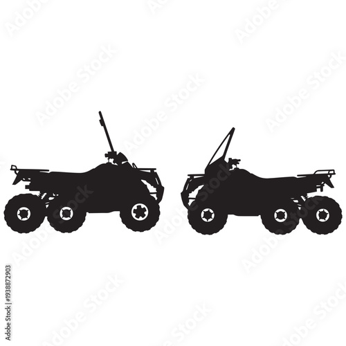 ATV Quad Bike Vehicle Silhouettes Vector Set