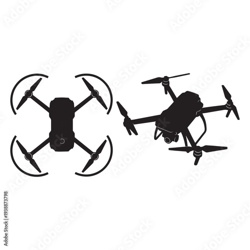 Black silhouette of a cartoon robot man toy character isolated on white background