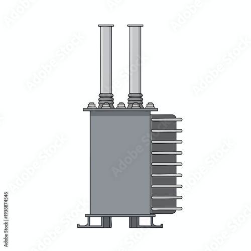 Industrial Electrical Transformer Illustration