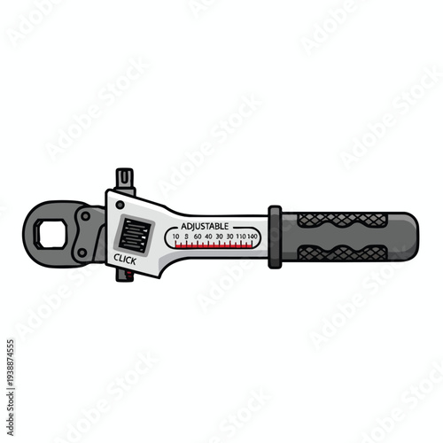Adjustable Wrench Tool on White Background