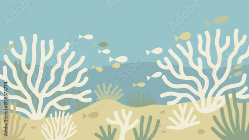 Underwater coral reef fish landscape