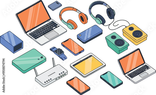 electronics goods item vector collection Adobe Illustrator Artwork
