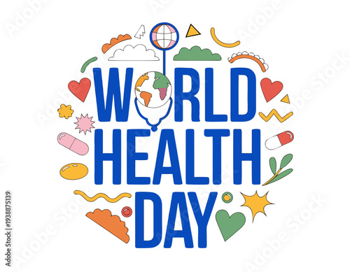 WORLD HEALTH DAY vector illustration isolated on white background