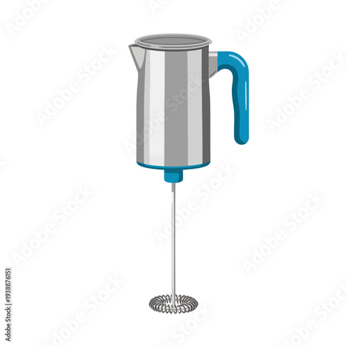Electric Milk Frother with Stainless Steel Body.