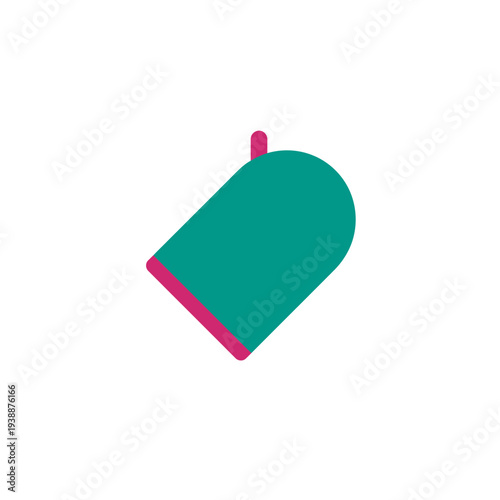 Green Oven Mitt with Pink Trim.