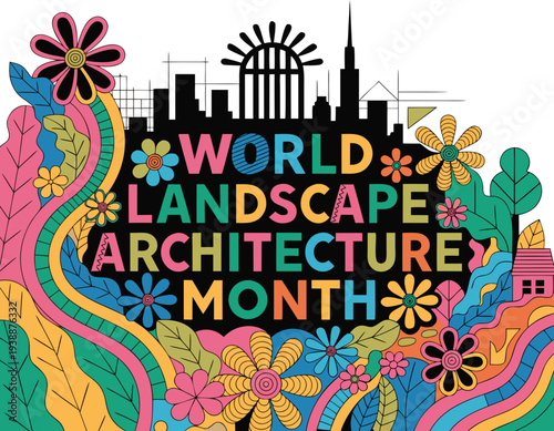 Urban and Landscape Design Vector, World Landscape Architecture Month Concept