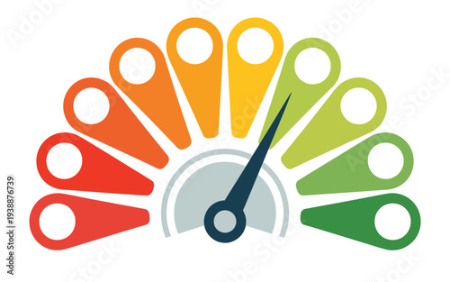 Half Circle Rating Scale Vector – One to Ten Feedback Meter