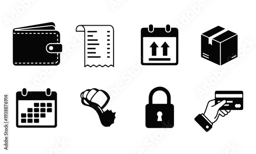 Business and Finance Icons Set. Modern Simple Black Vector Collection for Web and Mobile
