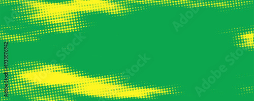 Bright lime green and emerald pop art retro background with halftone dots in comic style, vector eps10