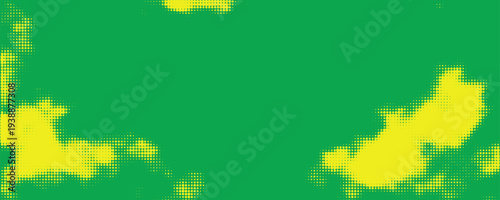 Bright lime green and emerald pop art retro background with halftone dots in comic style, vector eps10