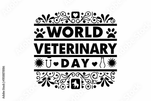 WORLD VETERINARY DAY vector illustration isolated on white background