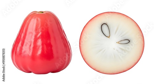 Vibrant Red Bell Fruit Cut in Half