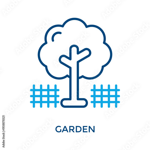 Garden Icon Outline Color Style. Vector Illustration For Graphic Design