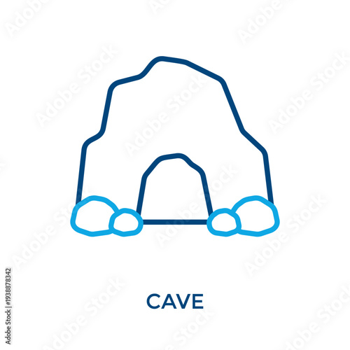 Cave Icon Outline Color Style. Vector Illustration For Graphic Design