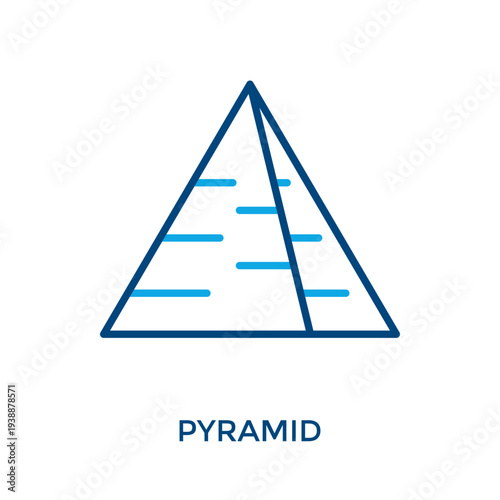 Pyramid Icon Outline Color Style. Vector Illustration For Graphic Design