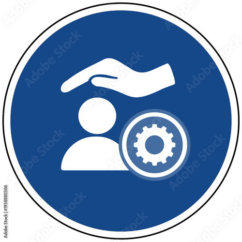 Personalschutz Einstellung Mitarbeiterbetreuung Versicherung und Mensch Symbol Vektor Illustration