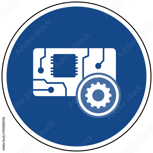 Platine Einstellung Leiterplatte Elektronik und Hardware Symbol Vektor Illustration