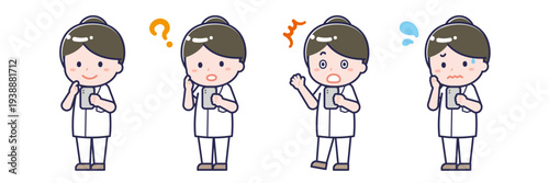 スマートフォンを使う「ナース01」の女性