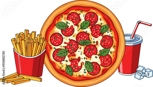 illustration of pizza menu eps4