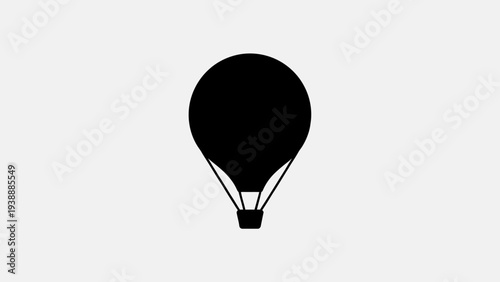A serene hot air balloon floats gently in the sky, illustration of a leisure activity, viewed from below, showcasing a tranquil scene
