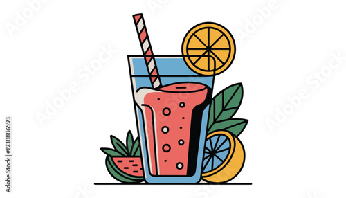 One continuous line illustration of an drinks , isolated on white background.