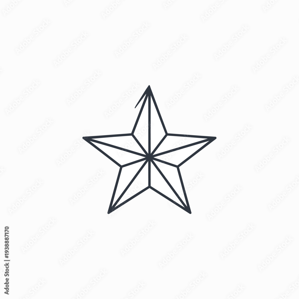 Obraz premium Simple Geometric Star Shape Outline