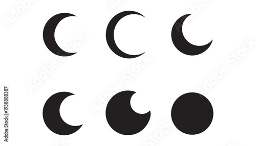 black color .......... set of silhouette vector illustration, solid white background