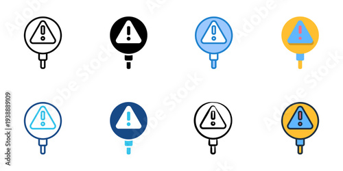 Risk icons set multiple style collection. Editable stroke 
