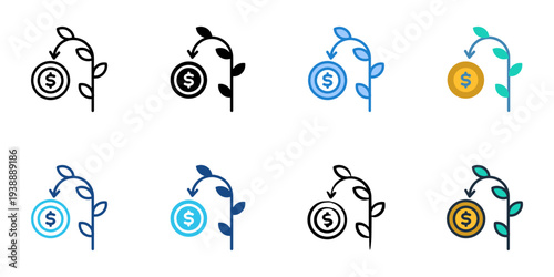 Return icons set multiple style collection. Editable stroke 
