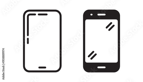 black color phone set of silhouette vector illustration, solid white background