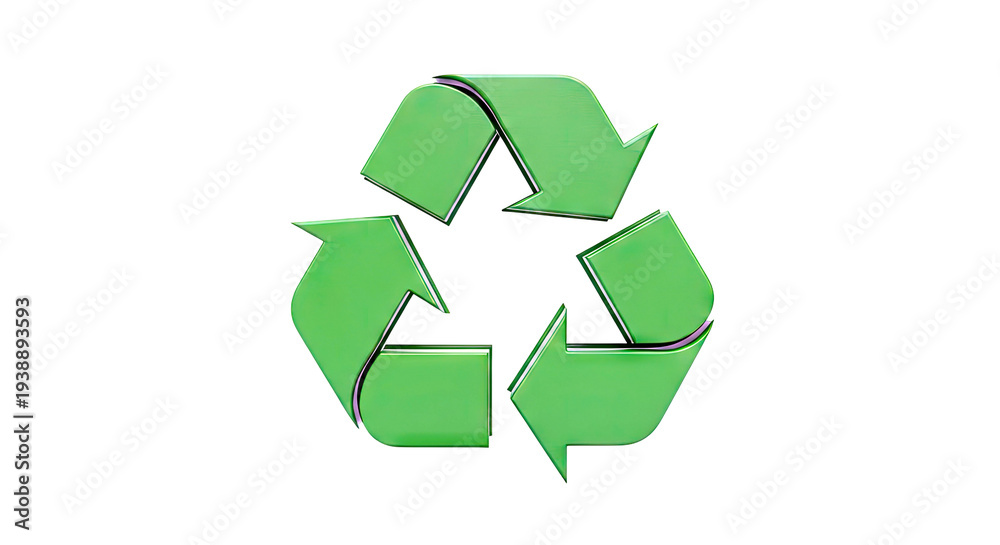 Obraz premium Green 3D Recycle Symbol