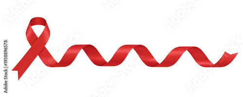 Red Awareness Ribbon Wave Support Symbol Transparent Background