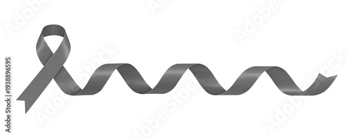 Gray Awareness Ribbon Wave Support Symbol Transparent Background