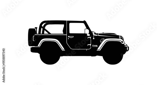 Black Silhouette of a Rugged Off-Road SUV