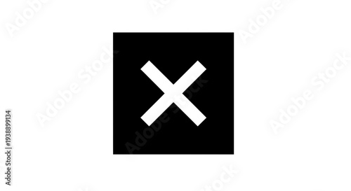 Black square with white cross symbol