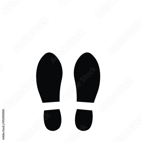 Shoe Footprints Silhouette Icon Illustration Isolated on Transparent Background