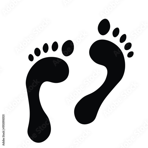 Barefoot Footprints Icon Illustration Isolated on Transparent Background