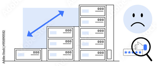 Business growth concept. Business growth illustrated with a rising bar chart, customer feedback, and review analysis. Business growth optimization and management insights. For marketing, analytics
