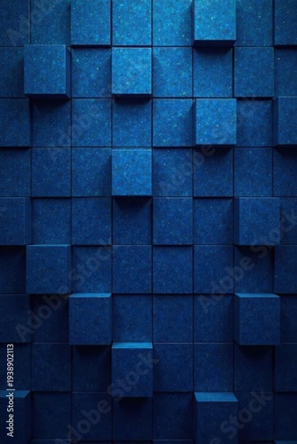 Modern dark blue square mosaic, business backdrop, business, mosaic