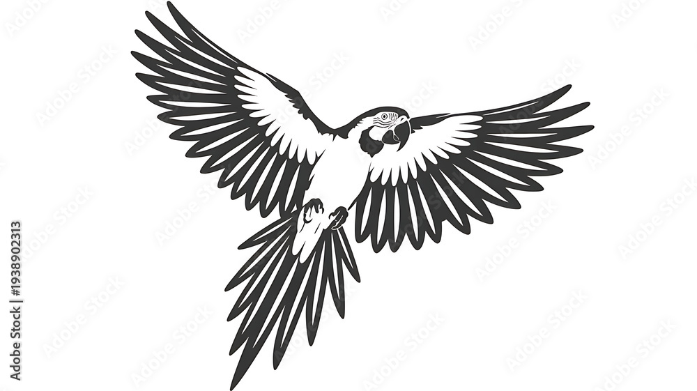 Obraz premium Majestic bird in mid flight with wings spread wide freely